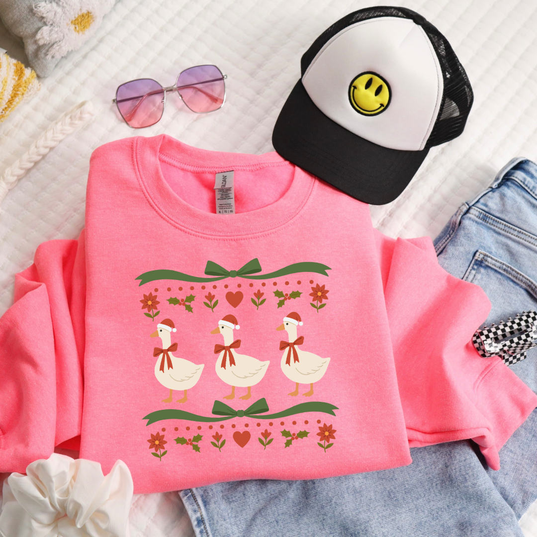 Green Bow Porch Geese Youth Graphic Tee & Crewneck