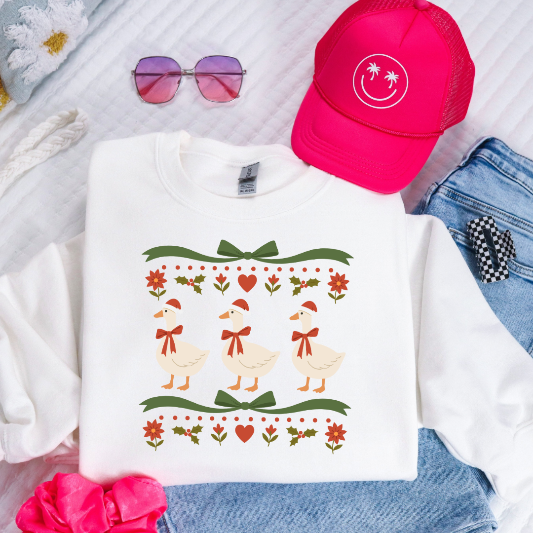 Green Bow Porch Geese Youth Graphic Tee & Crewneck