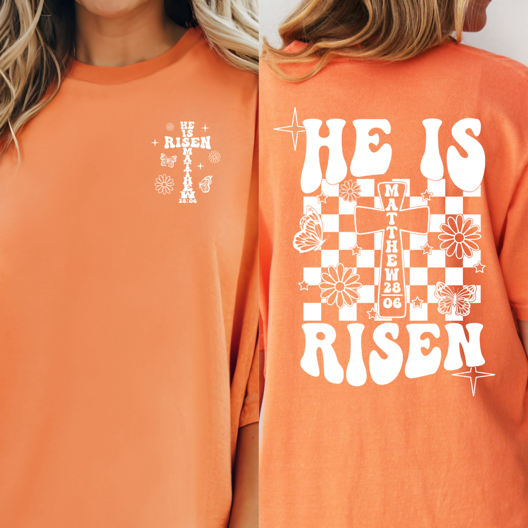 He Is Risen White Graphic Tee