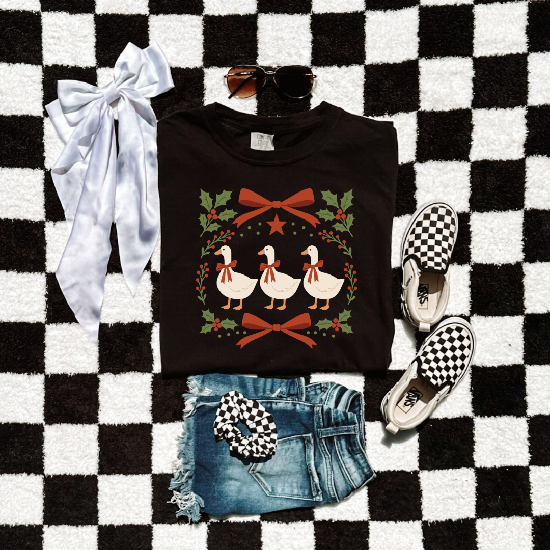 Red Bow Porch Geese Youth Graphic Tee & Crewneck