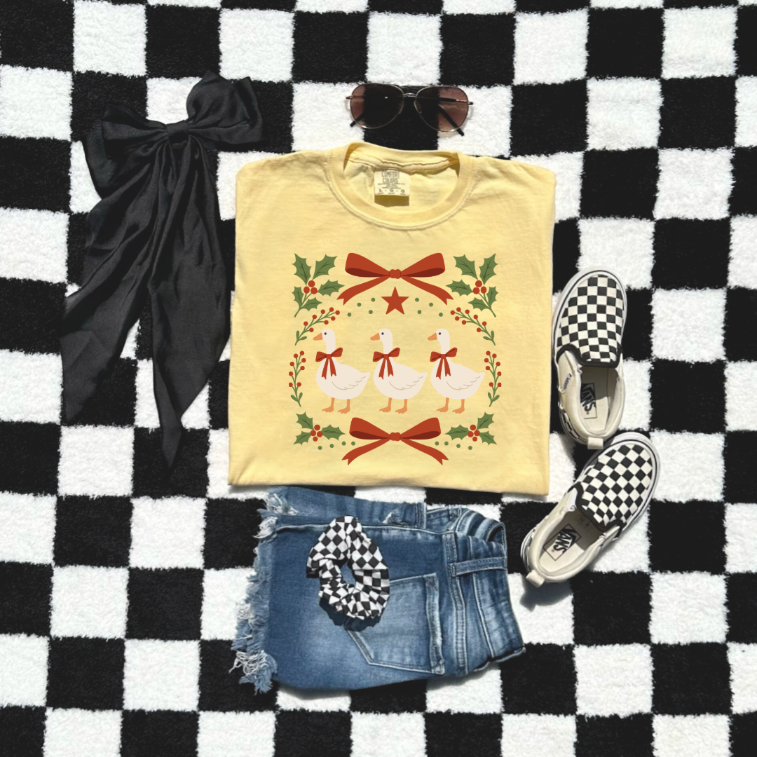 Red Bow Porch Geese Youth Graphic Tee & Crewneck