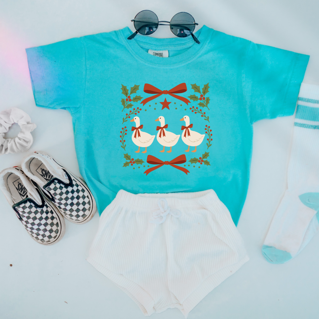 Red Bow Porch Geese Youth Graphic Tee & Crewneck