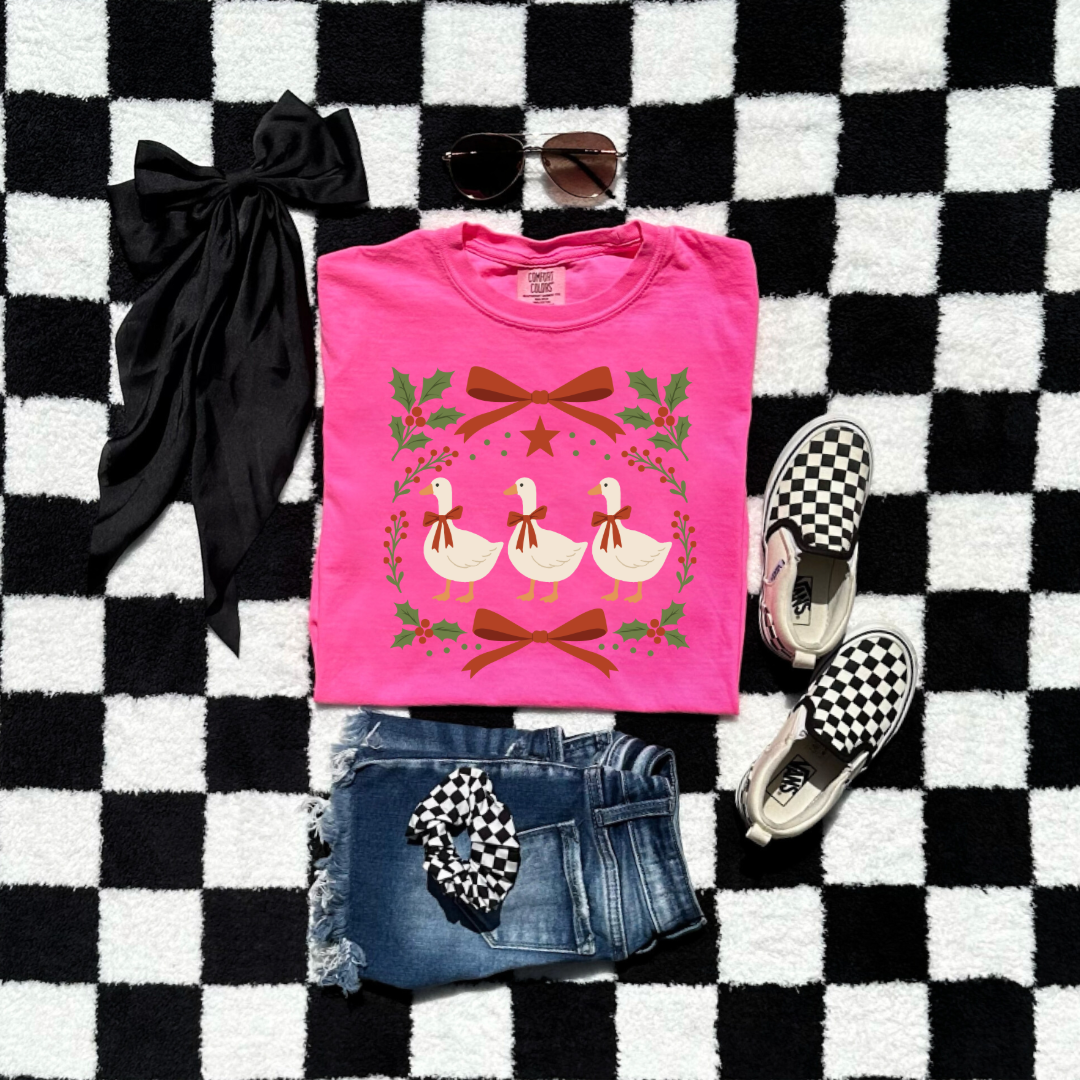 Red Bow Porch Geese Youth Graphic Tee & Crewneck