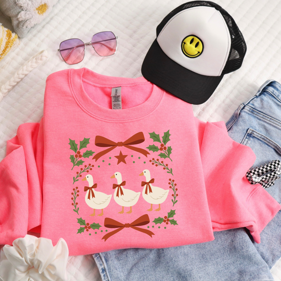 Red Bow Porch Geese Youth Graphic Tee & Crewneck