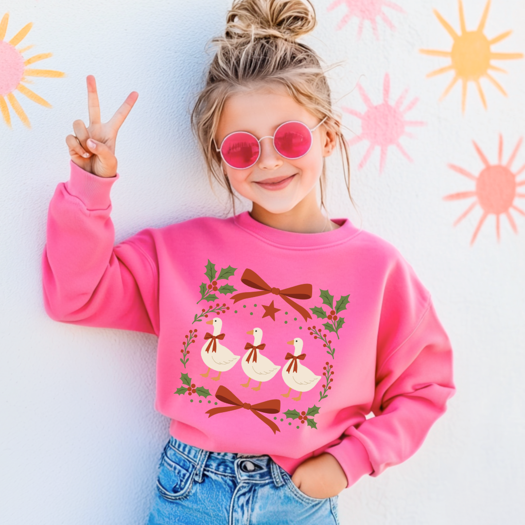 Red Bow Porch Geese Youth Graphic Tee & Crewneck