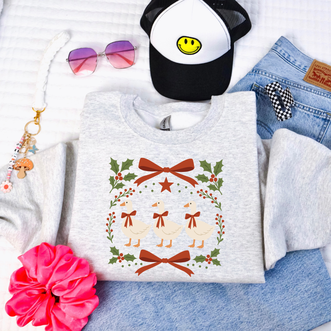 Red Bow Porch Geese Youth Graphic Tee & Crewneck