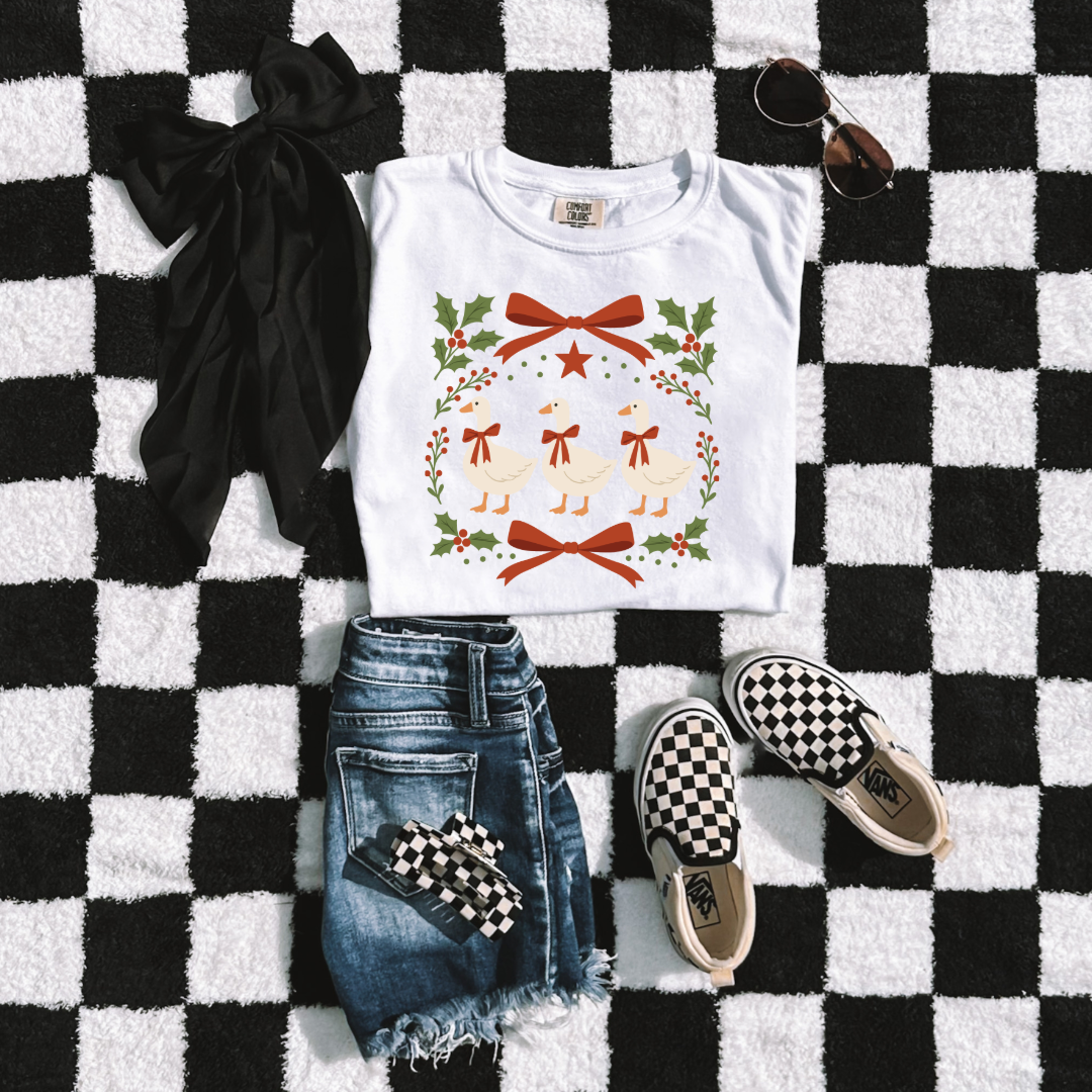 Red Bow Porch Geese Youth Graphic Tee & Crewneck