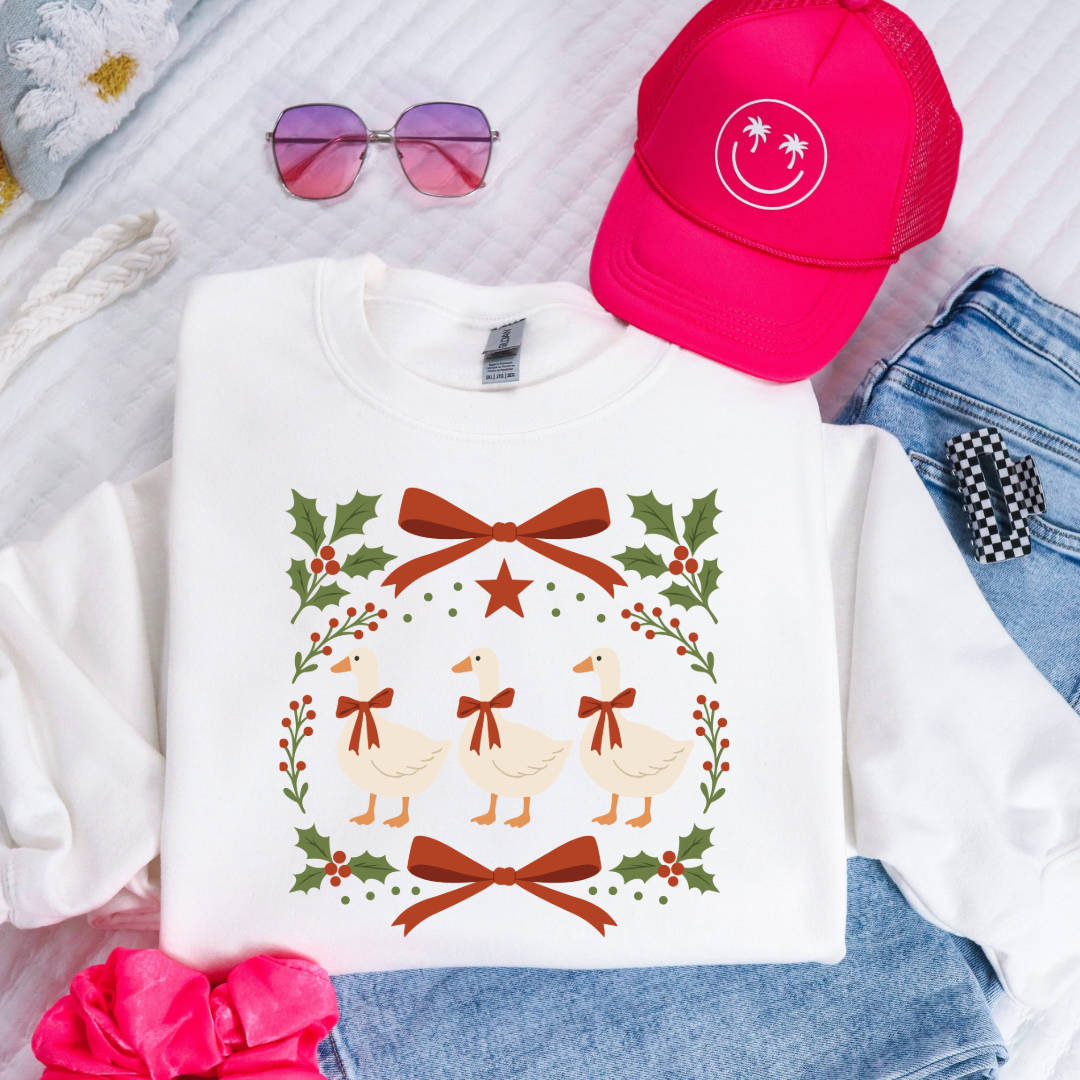 Red Bow Porch Geese Youth Graphic Tee & Crewneck