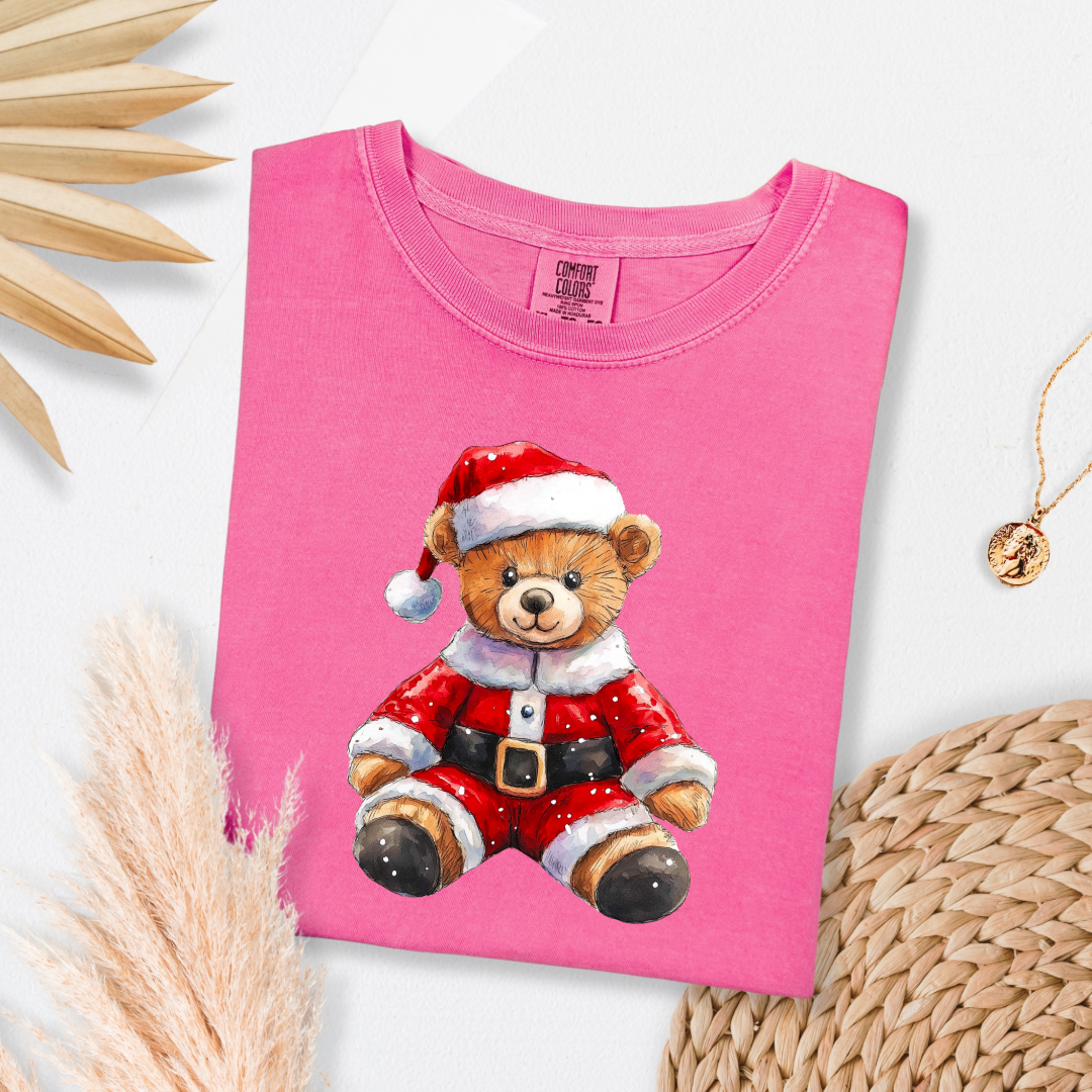 Santa Teddy Graphic Tee and Crewneck