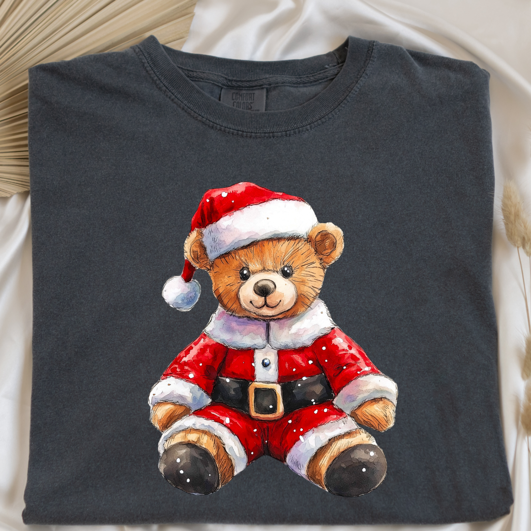 Santa Teddy Graphic Tee and Crewneck