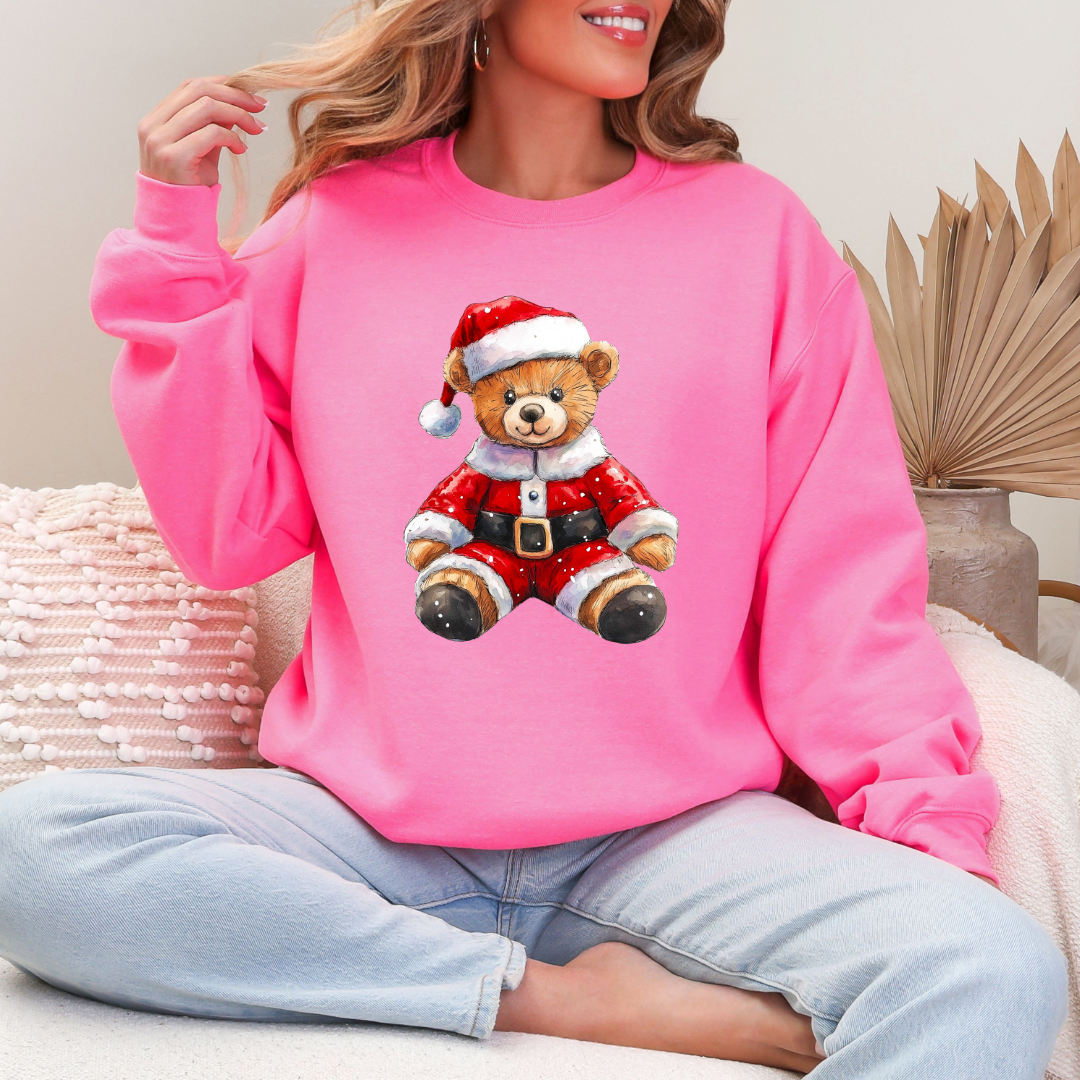 Santa Teddy Graphic Tee and Crewneck