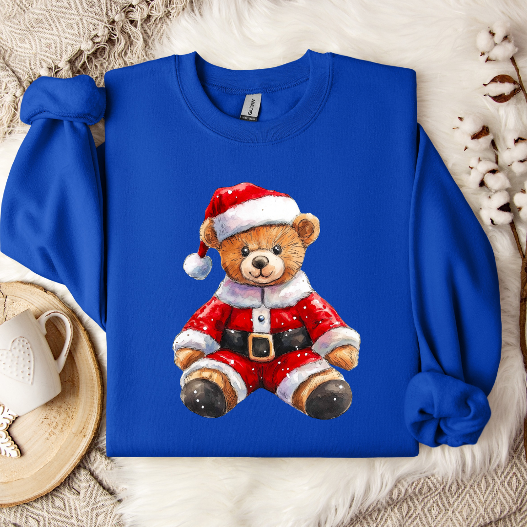 Santa Teddy Graphic Tee and Crewneck
