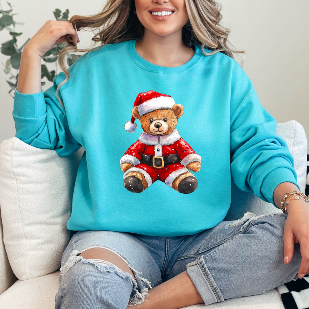 Santa Teddy Graphic Tee and Crewneck