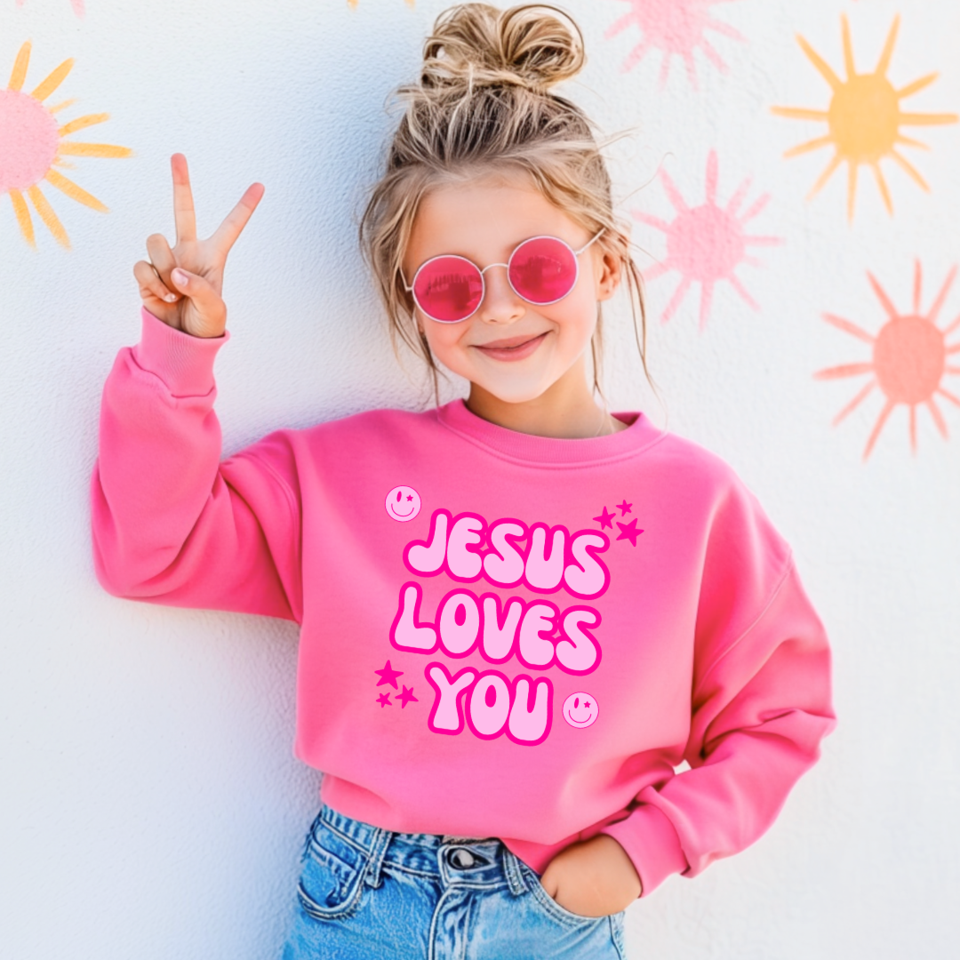 Jesus Loves You Youth Graphic Tee & Crewneck