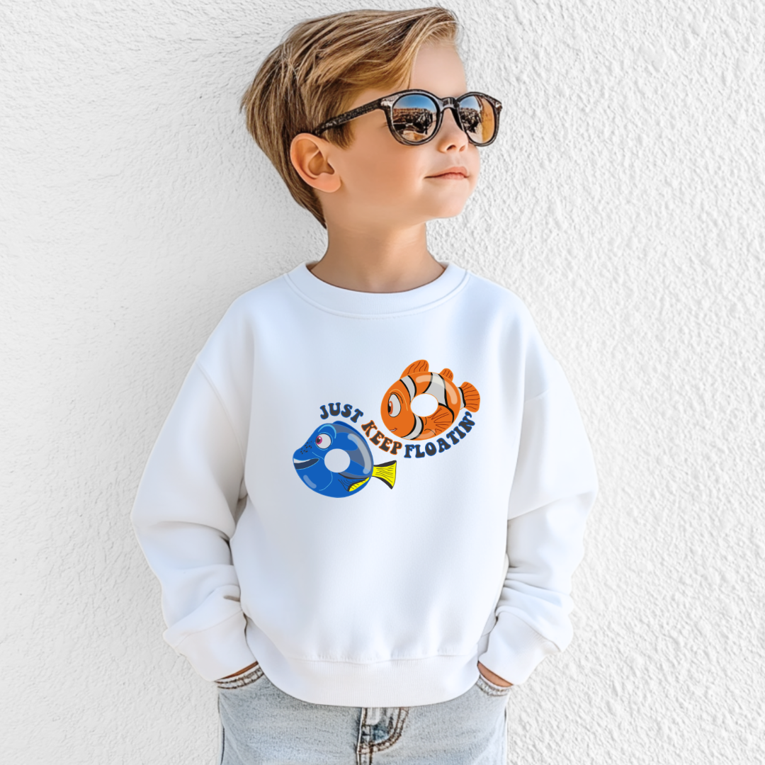 Just Keep Floating Youth Graphic Tee & Crewneck