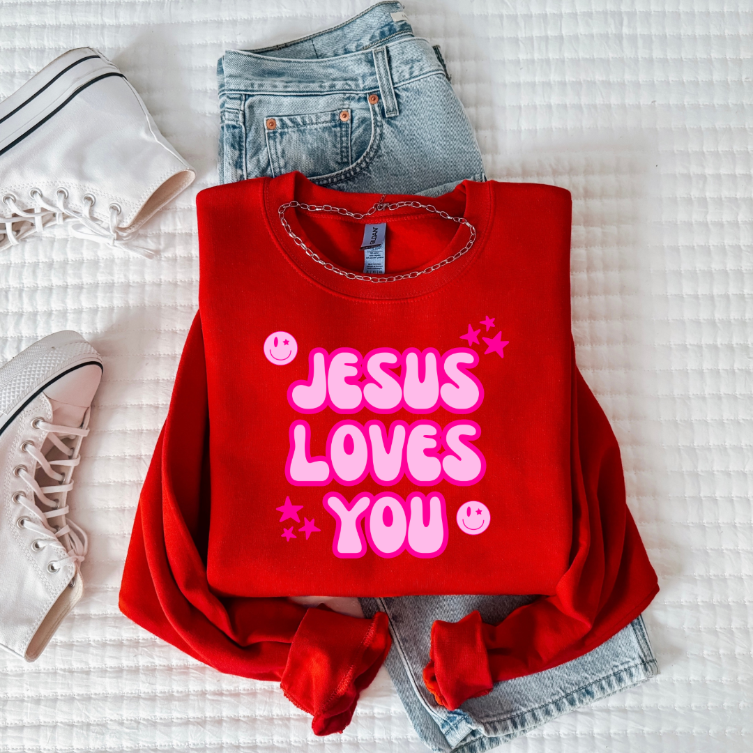 Jesus Loves You Youth Graphic Tee & Crewneck