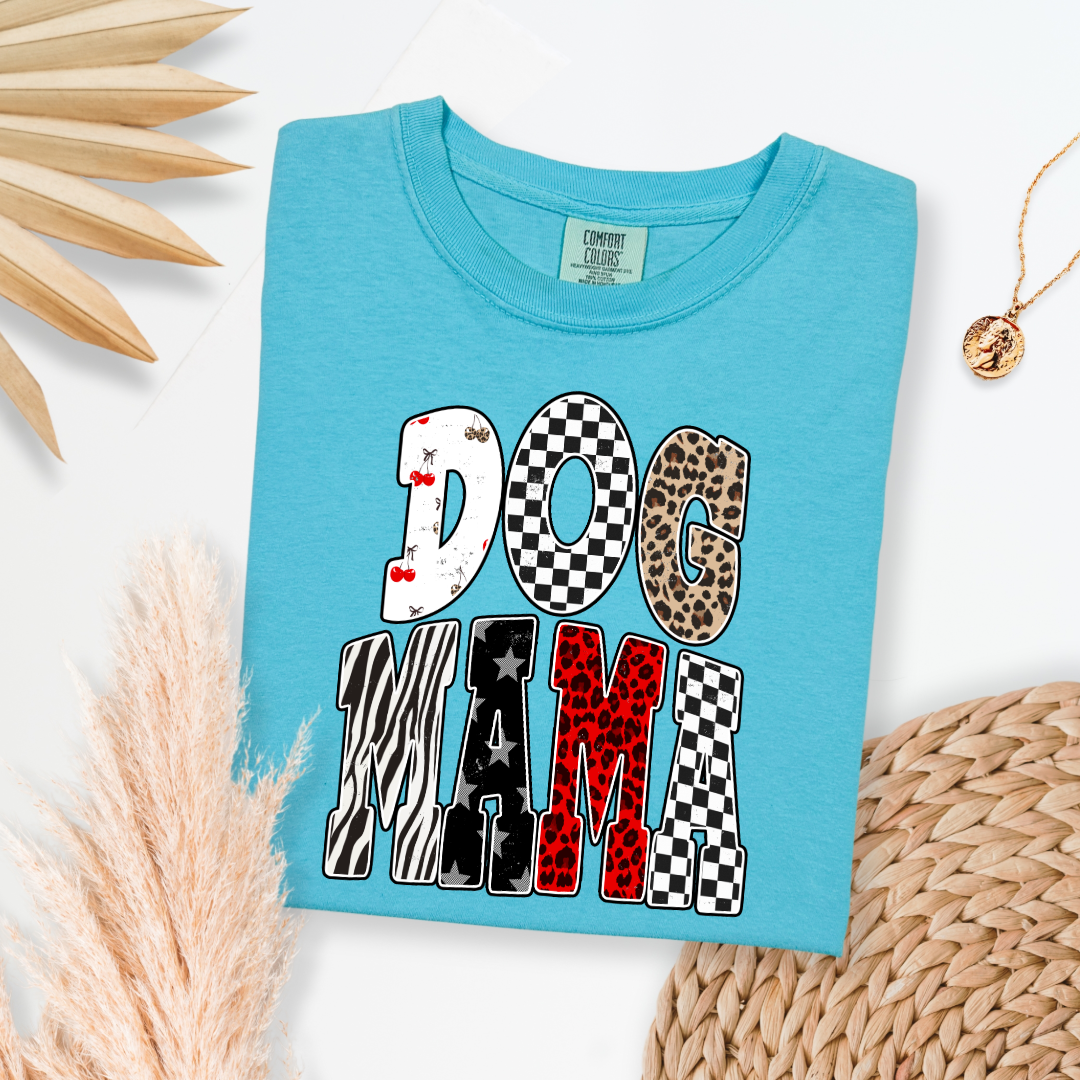 Checkered Cherries Dog Mom Graphic Tee and Crewneck