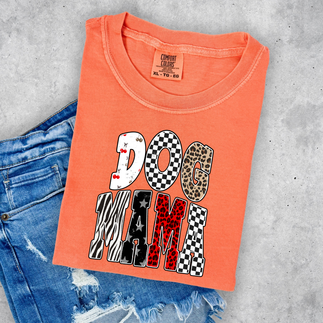 Checkered Cherries Dog Mom Graphic Tee and Crewneck