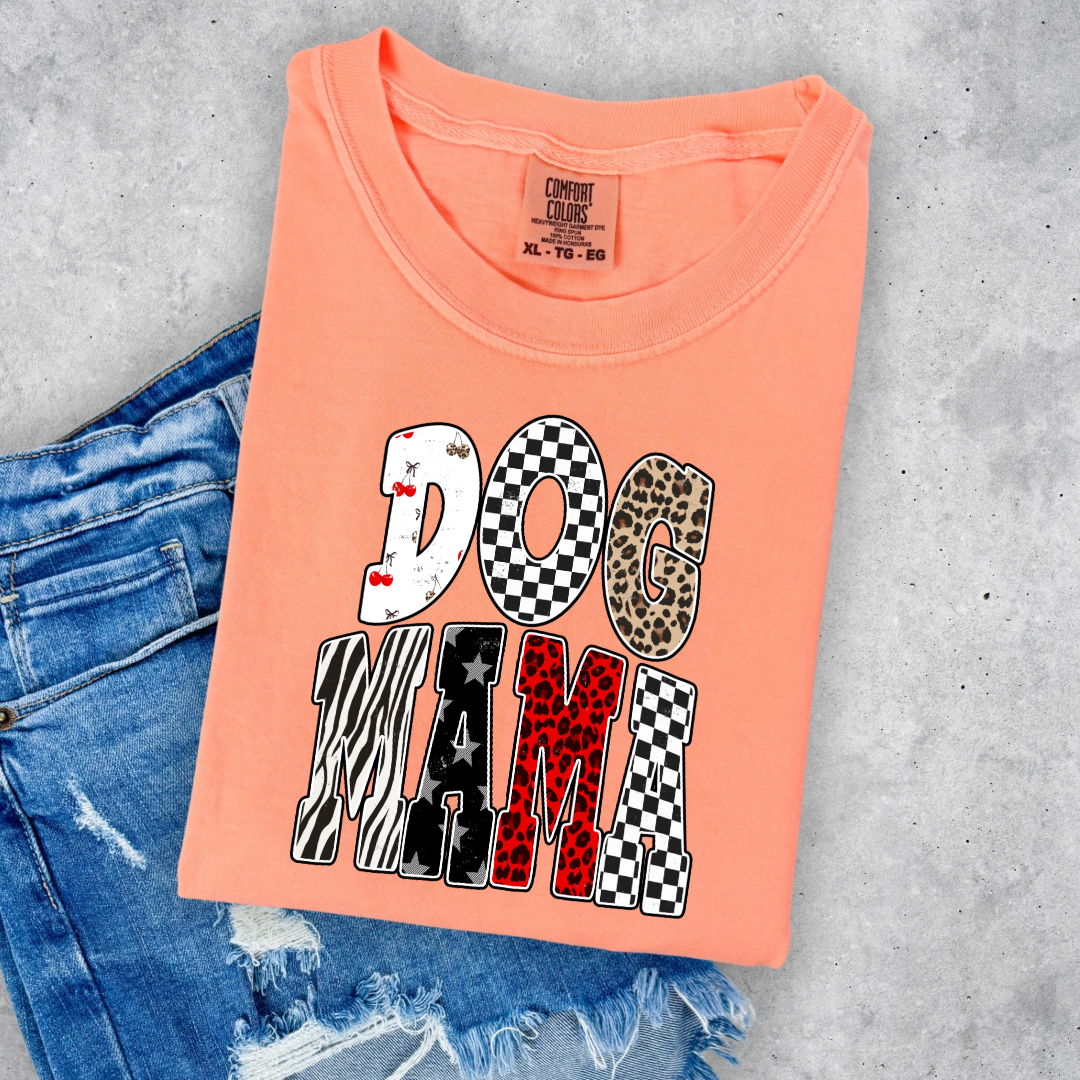 Checkered Cherries Dog Mom Graphic Tee and Crewneck
