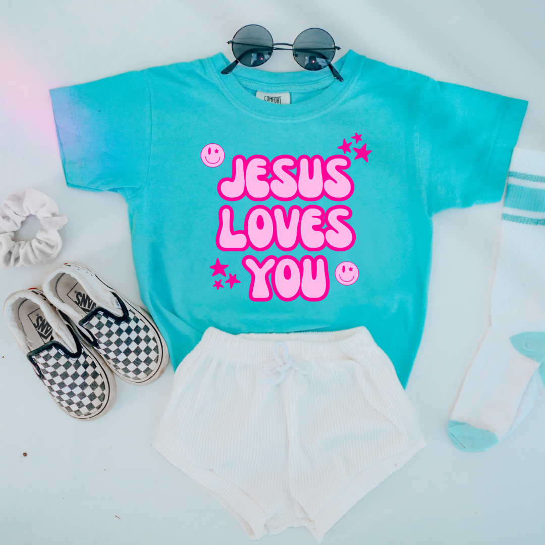 Jesus Loves You Youth Graphic Tee & Crewneck