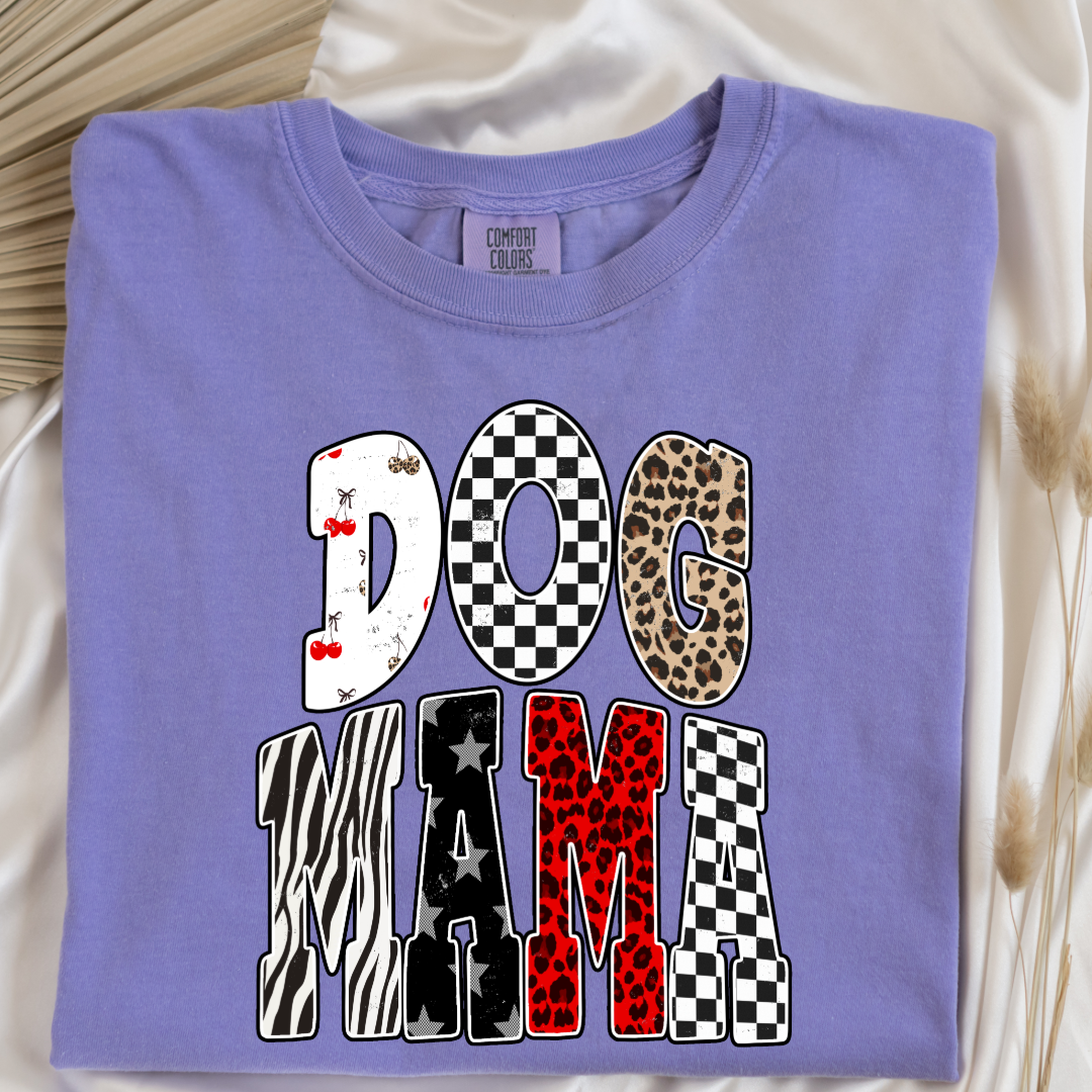 Checkered Cherries Dog Mom Graphic Tee and Crewneck