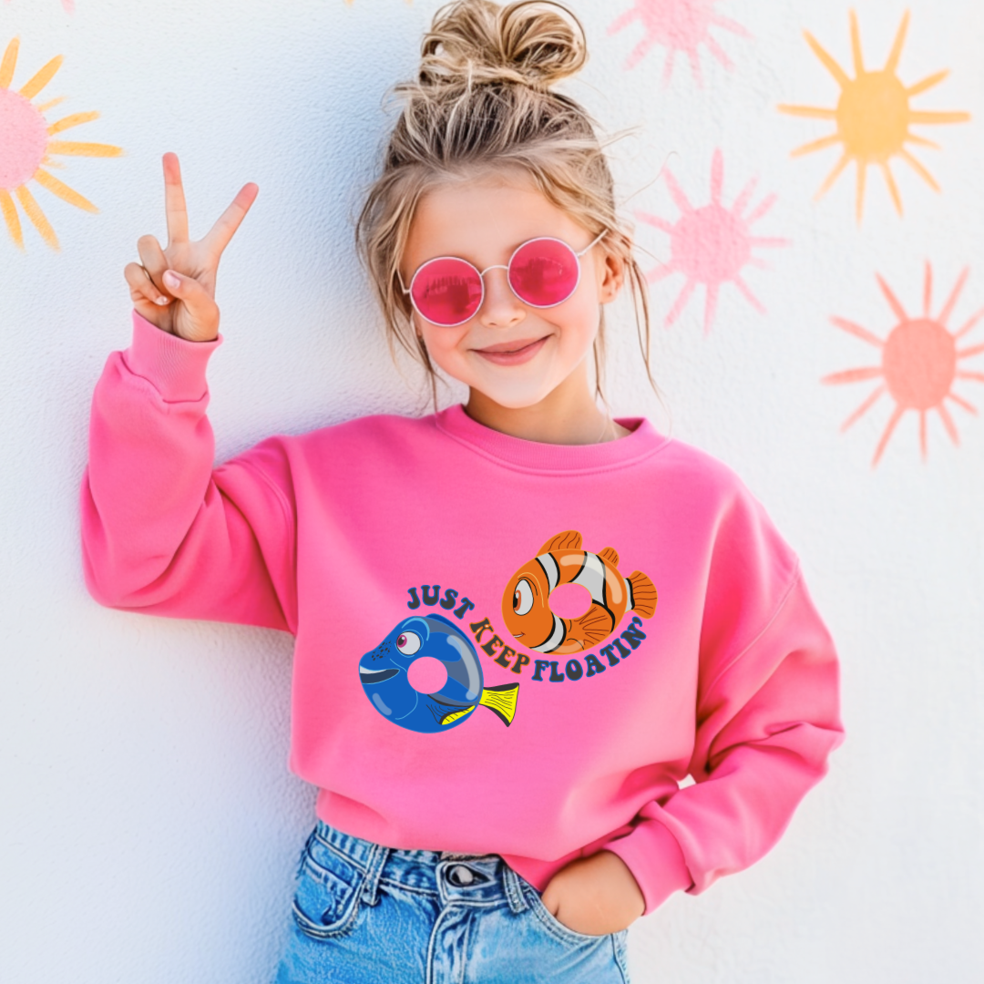 Just Keep Floating Youth Graphic Tee & Crewneck