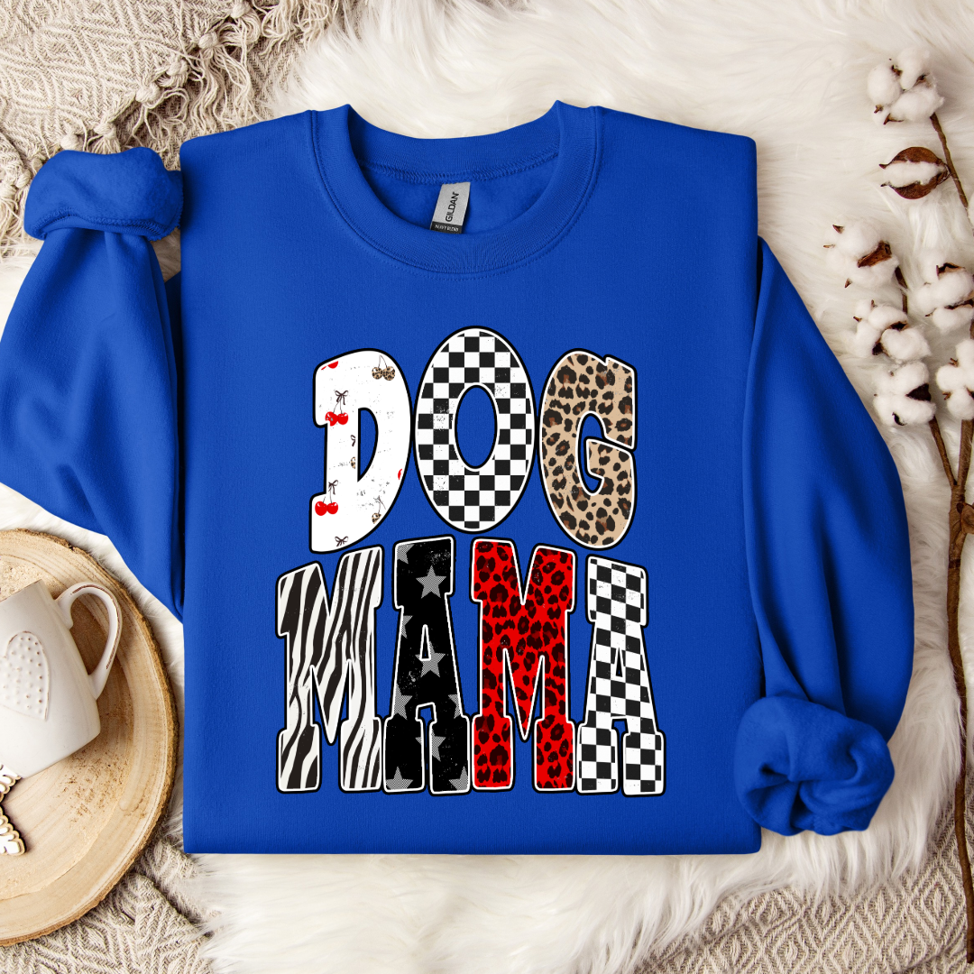 Checkered Cherries Dog Mom Graphic Tee and Crewneck