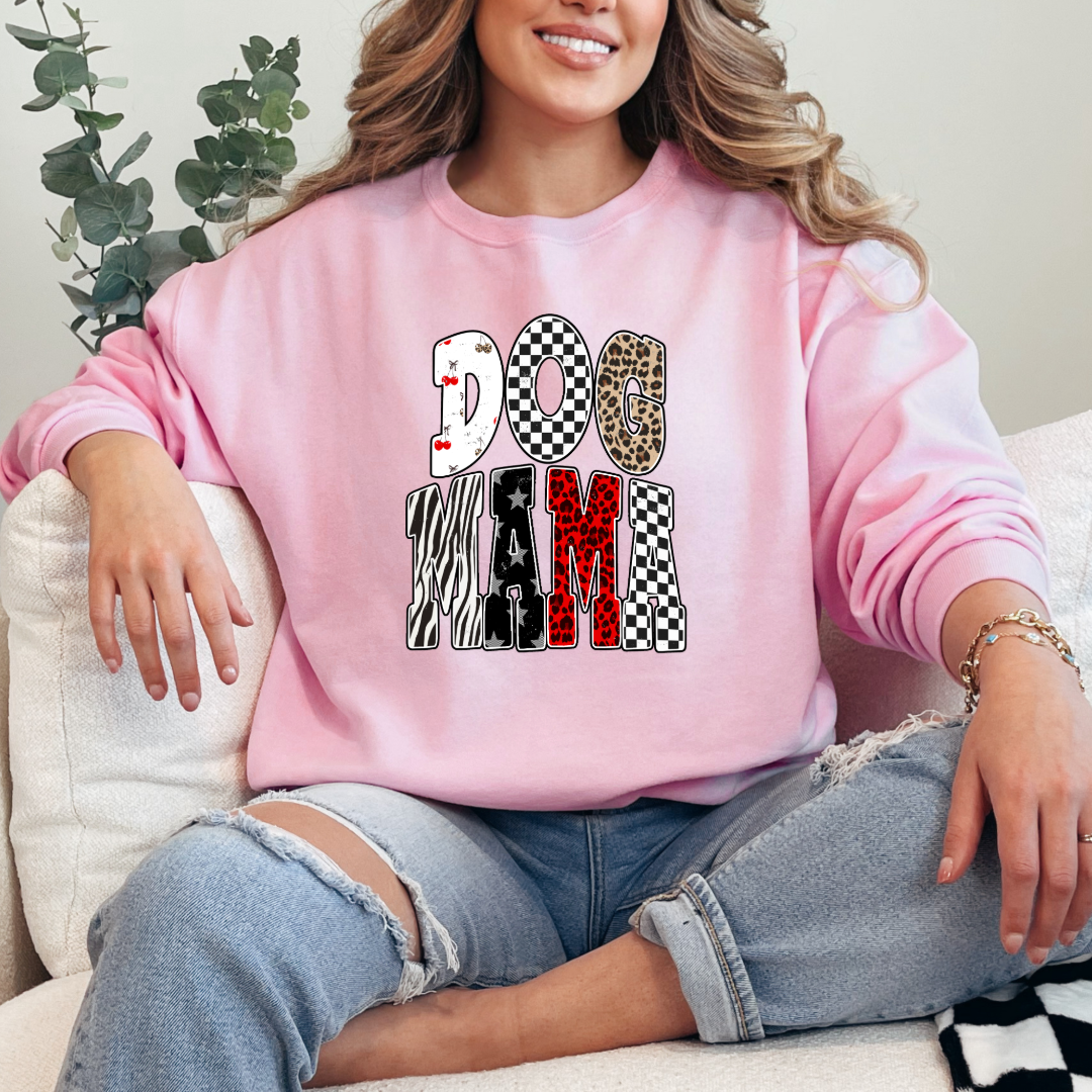 Checkered Cherries Dog Mom Graphic Tee and Crewneck