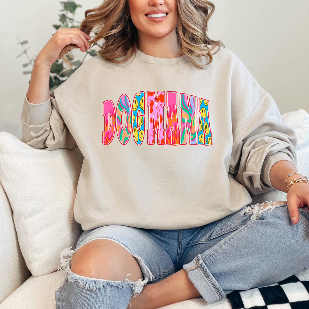 Groovy Dog Mom Graphic Tee and Crewneck
