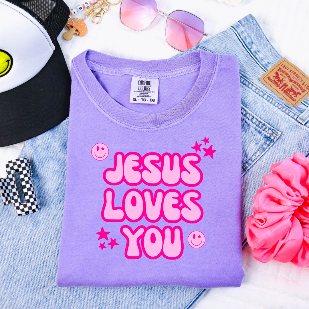 Jesus Loves You Youth Graphic Tee & Crewneck