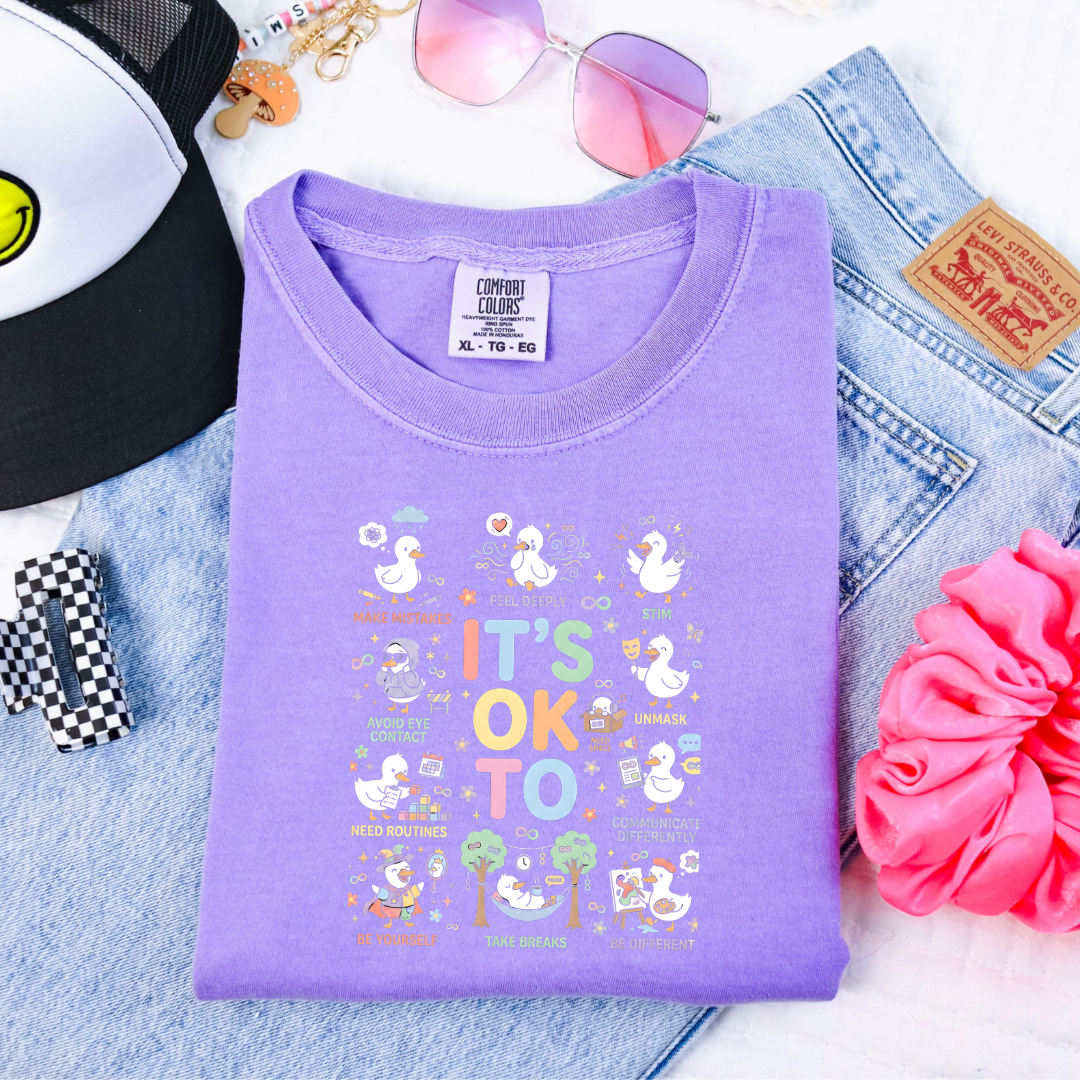 It's Okay To Ducks Youth Graphic Tee & Crewneck