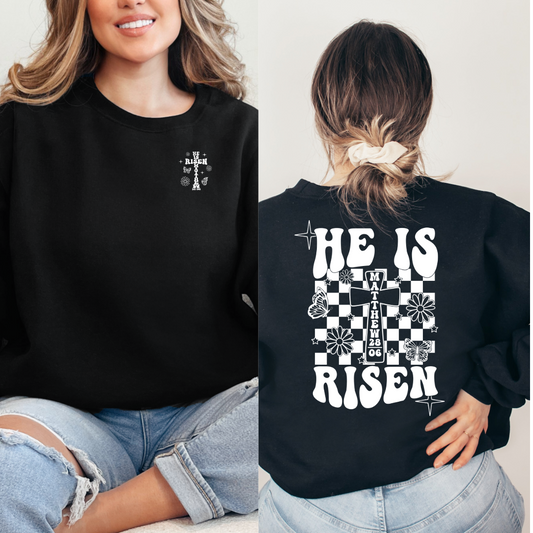 He Is Risen White Crewneck & Hoodie