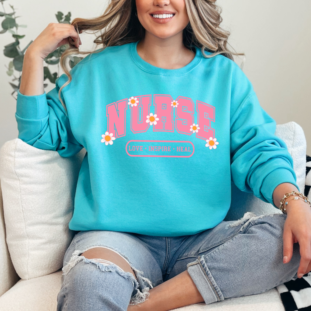 Nurse Love Inspire Heal Crewneck & Hoodie