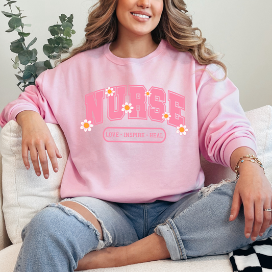 Nurse Love Inspire Heal Crewneck & Hoodie