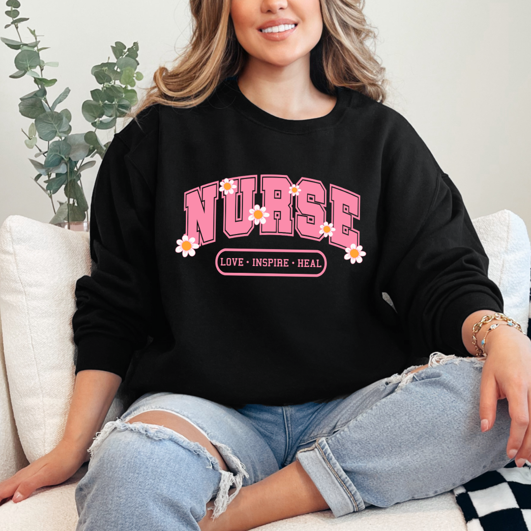 Nurse Love Inspire Heal Crewneck & Hoodie