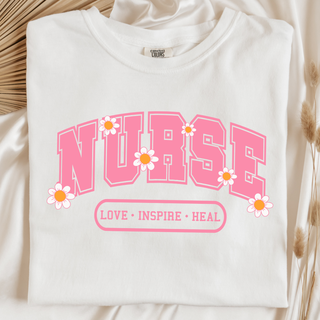 Nurse Love Inspire Heal Graphic Tee