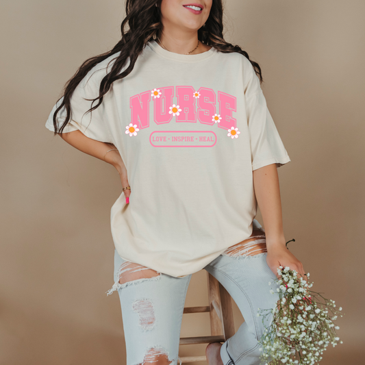 Nurse Love Inspire Heal Graphic Tee