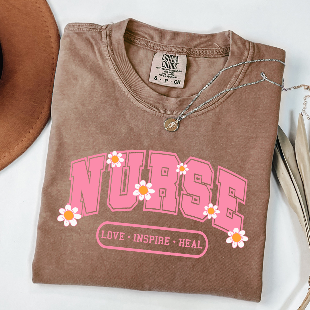 Nurse Love Inspire Heal Graphic Tee