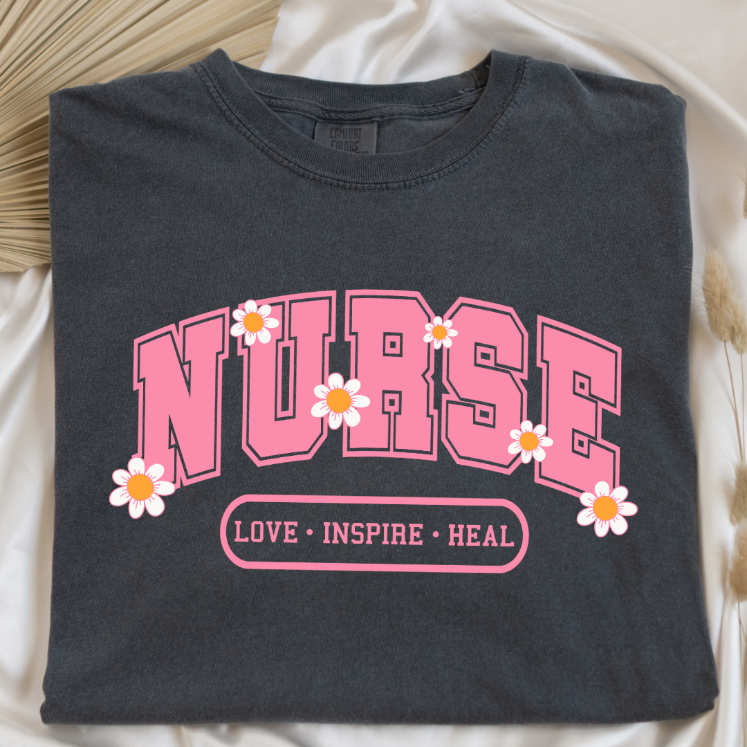 Nurse Love Inspire Heal Graphic Tee