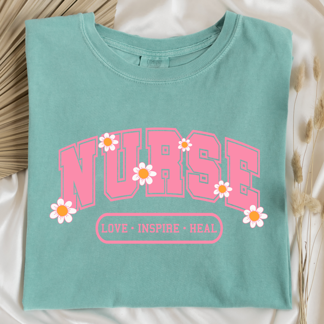 Nurse Love Inspire Heal Graphic Tee