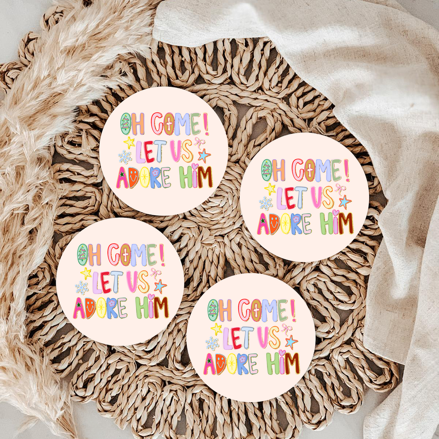 2 ct Christmas Car Coasters