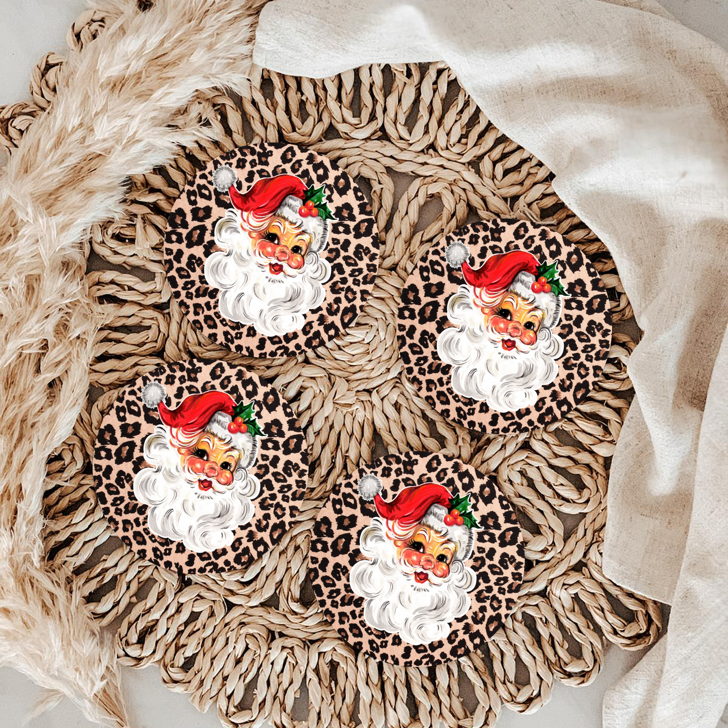 2 ct Christmas Car Coasters